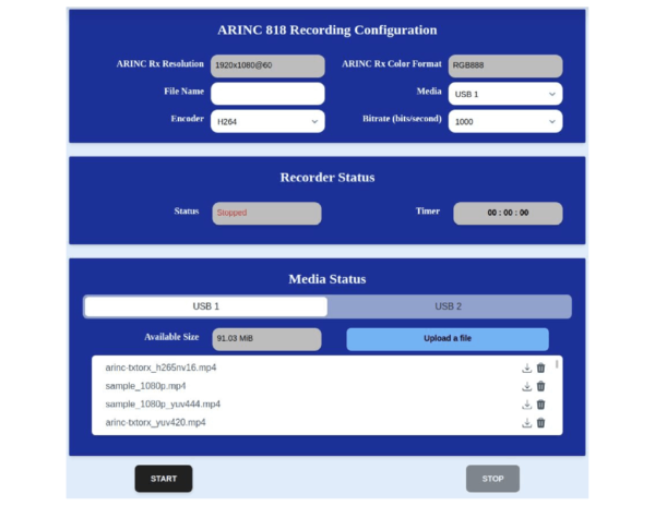 ARINC Recorder Config image