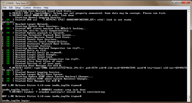 i.MX 8M SMARC SOM-Command Prompt (Linux)