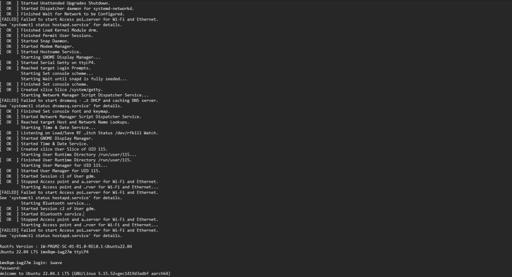 Ubuntu Command Prompt for i.MX 8 QM QP